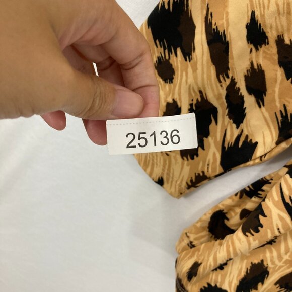 New IMAN size 3X Brown Leopard Print Stretch Knit Long Sleeve Blouse Comfy - Picture 11 of 11